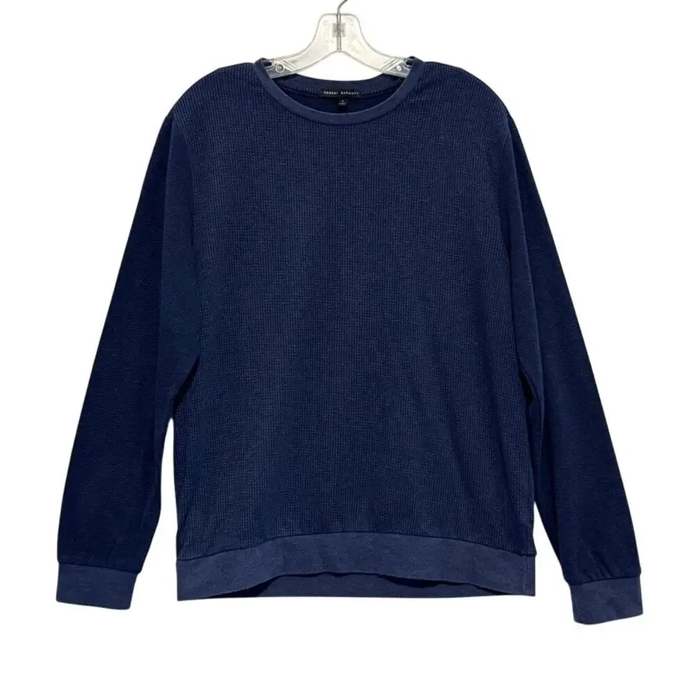 Robert Barakett Cavendish Long Sleeve Crew Sweater Blue Night Mens Large